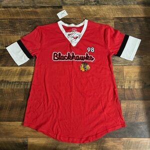 Women’s Chicago Blackhawks #98 Connor Bedard Lace-Up Jersey T-Shirt